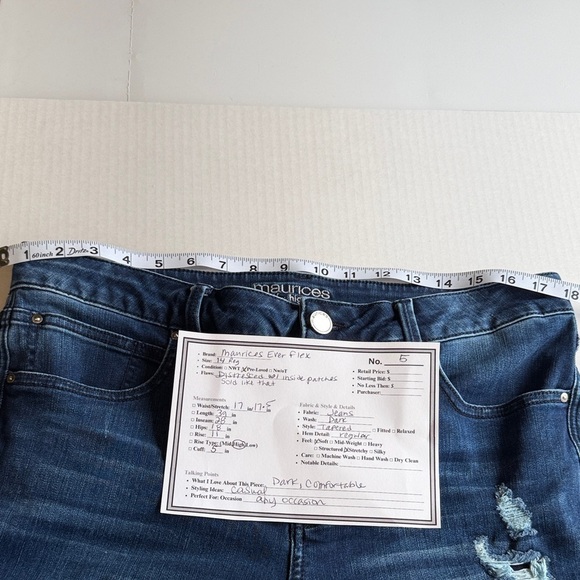 Maurices Everflex High Rise Distressed Skinny Jeans Patchwork - Picture 11 of 15